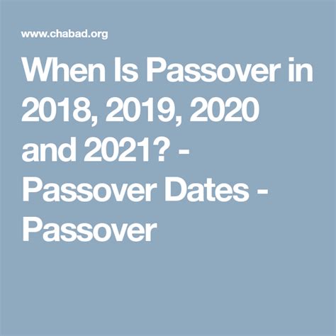 passover dates 2020